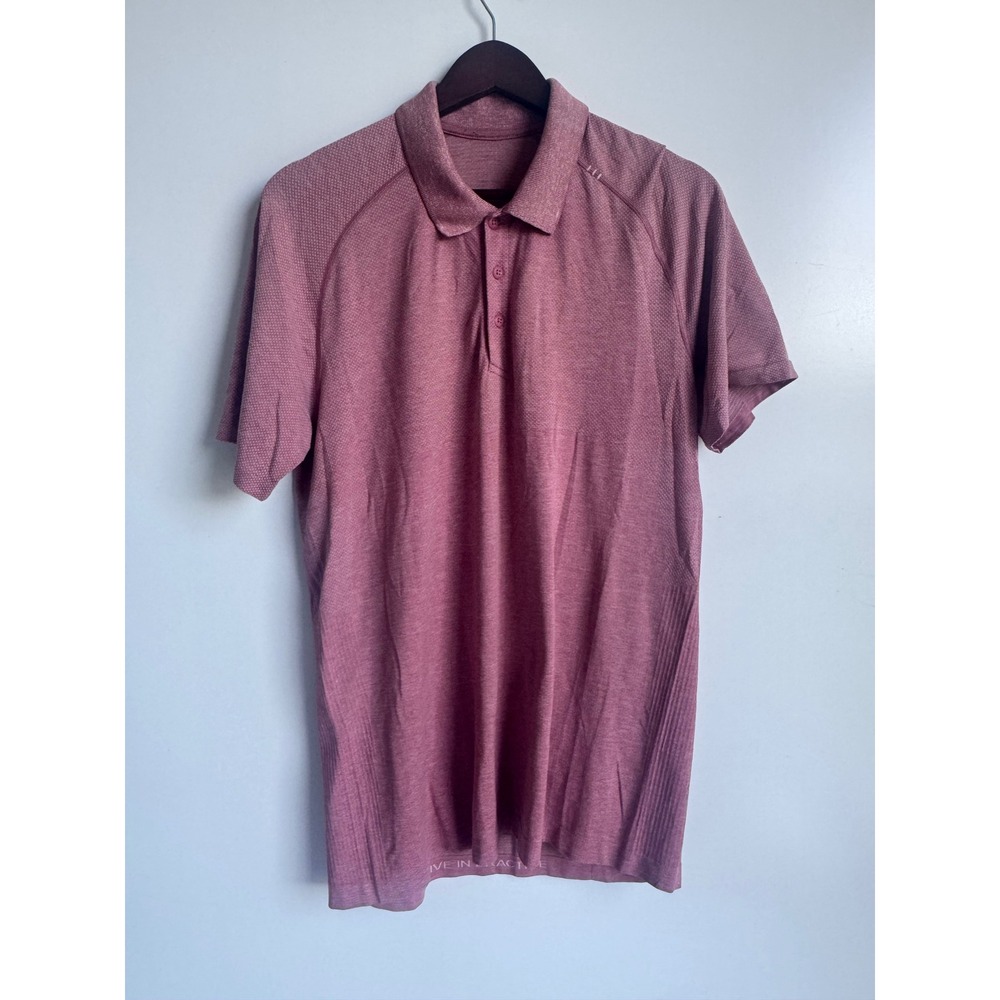 Lululemon Metal Vent Tech Polo 2.0 Mens Large Mauve Pink Golf Athletic Shirt